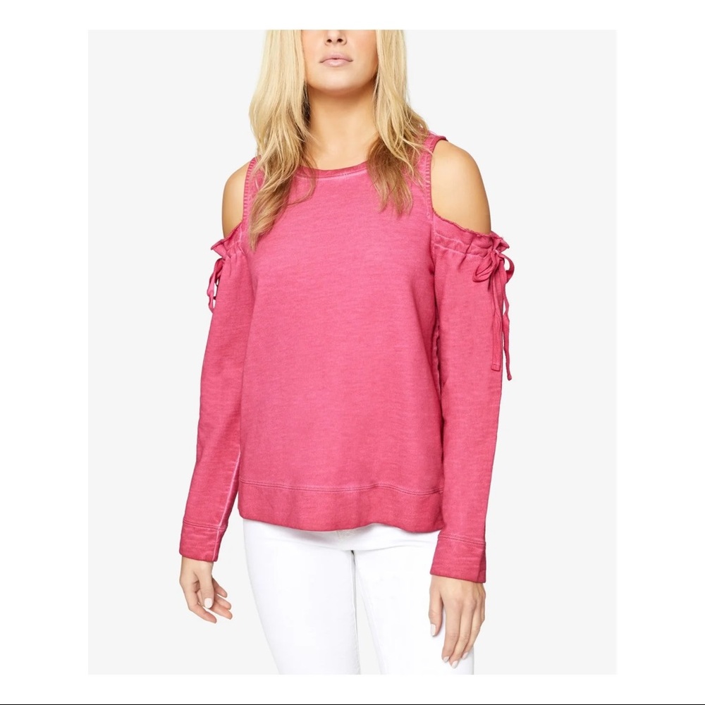 Pink Cold Shoulder Sweatshirt